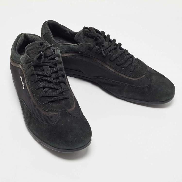 Pre Owned Prada Sport Black Suede and Nylon Low Top Sneakers Size 43.5
