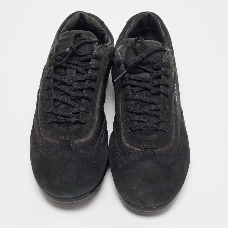 Pre Owned Prada Sport Black Suede and Nylon Low Top Sneakers Size 43.5