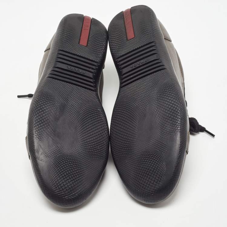 Pre Owned Prada Sport Two Tone Leather Low Top Sneakers Size 42