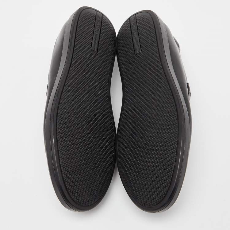 Pre Owned Prada Sport Black Leather Slip On Loafers Size 43