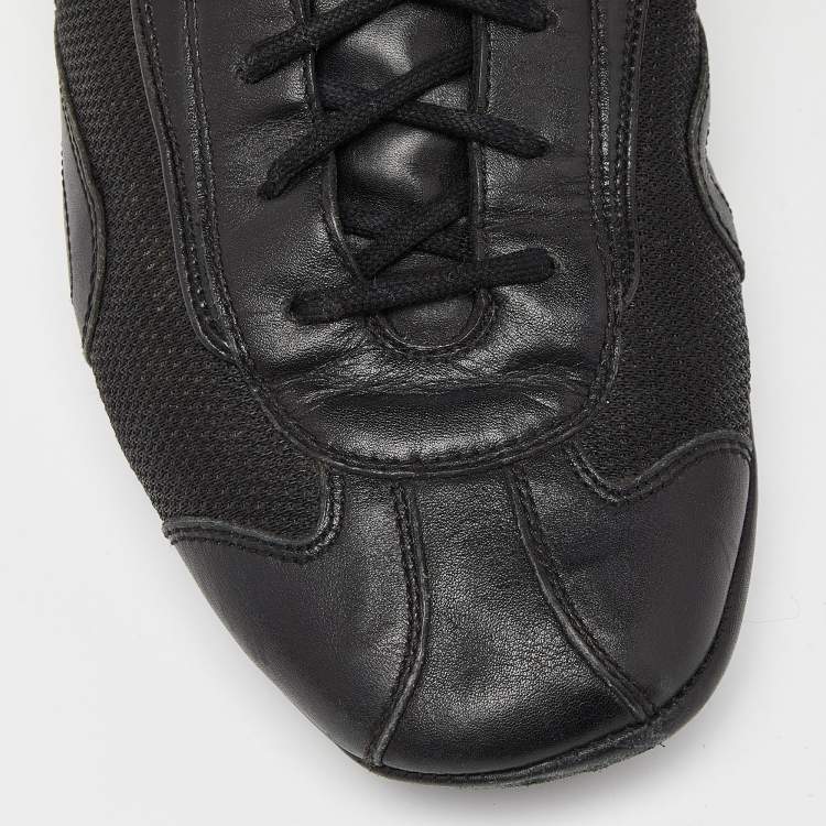 Pre Owned Prada Sport Black Leather Low Top Sneakers Size 45