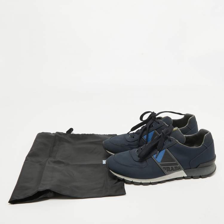 Pre Owned Prada Sport Navy Blue Nylon Low Top Sneakers Size 41