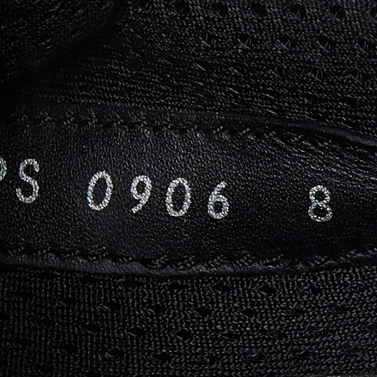 Pre Owned Prada Sport Black Mesh and Patent Leather Lace Up Low Top Sneakers Size 42