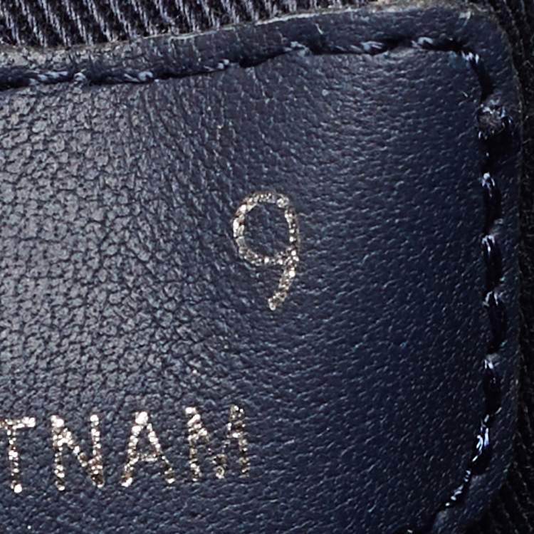 Pre Owned Prada Sport Navy Blue/Brown Canvas and Suede Low Top Sneakers Size 43