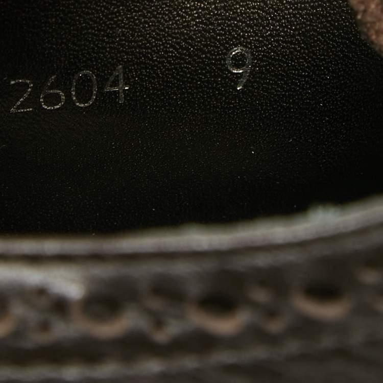 Pre Owned Prada Sport Brown Brogue Leather Derby Sneakers Size 43