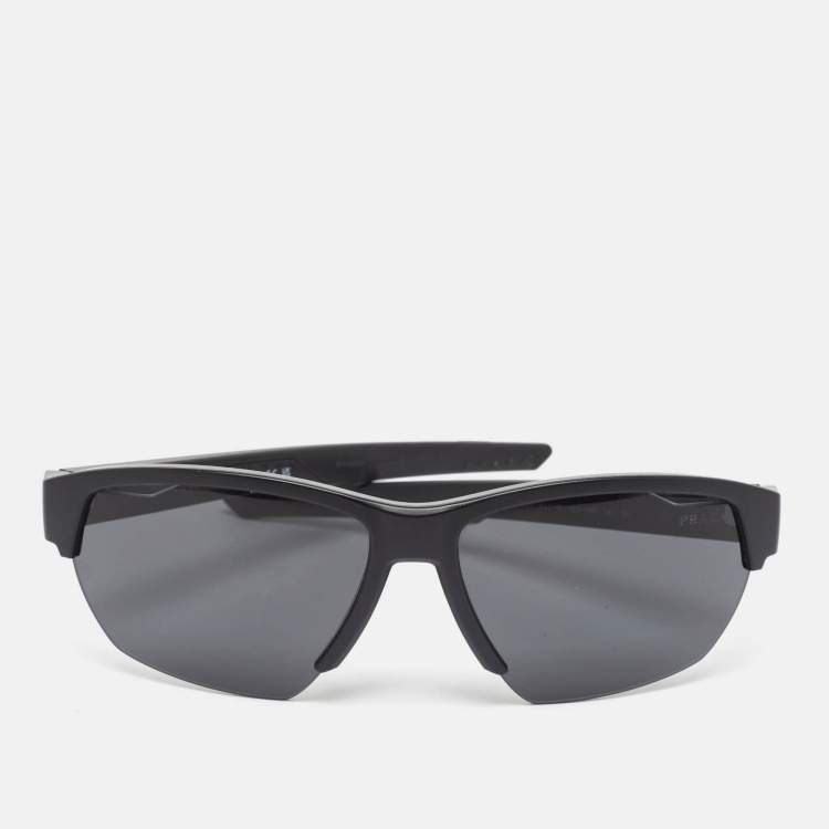 Pre Owned Prada Black SPS03Y Linea Rossa Shield Sunglasses
