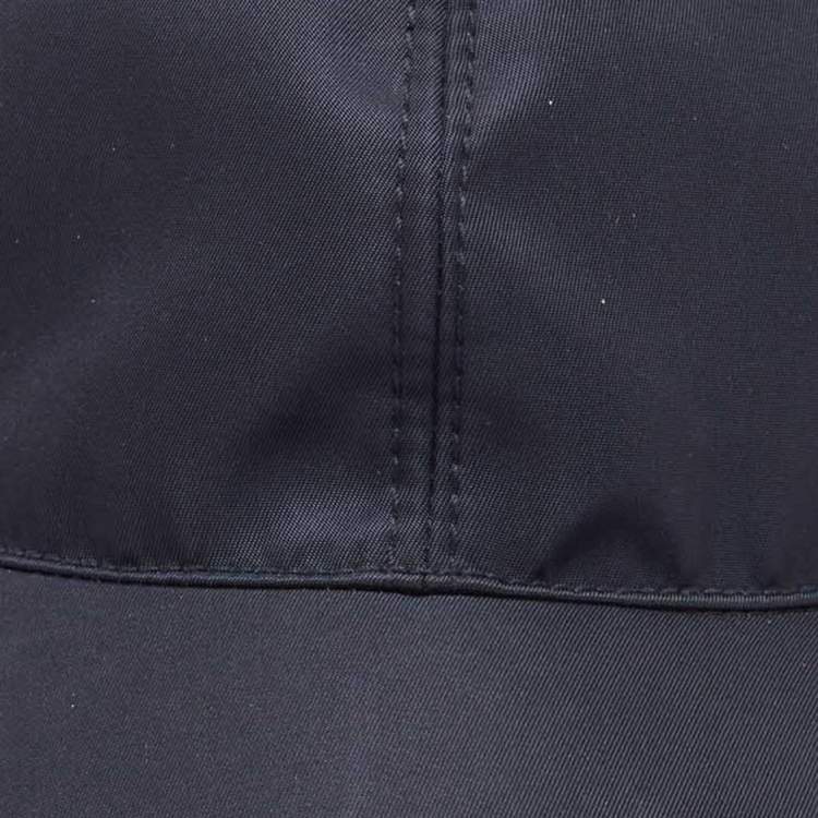 Pre Owned Prada Navy Blue Nylon Logo Detail Cap L