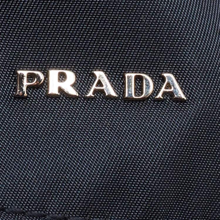 Pre Owned Prada Navy Blue Nylon Logo Detail Cap L