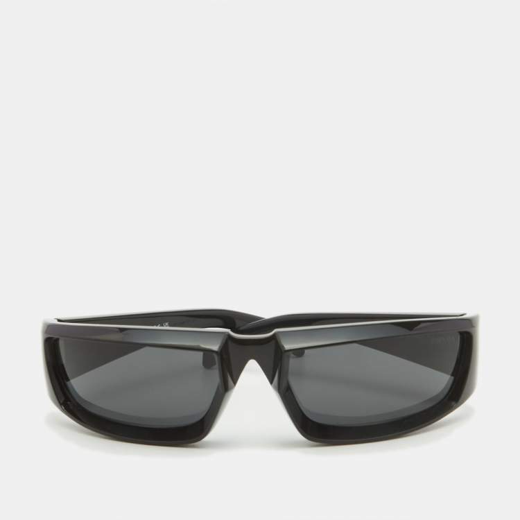 Pre Owned Prada Black SPR25Y Runaway Shield Sunglasses
