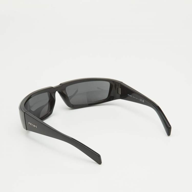 Pre Owned Prada Black SPR25Y Runaway Shield Sunglasses