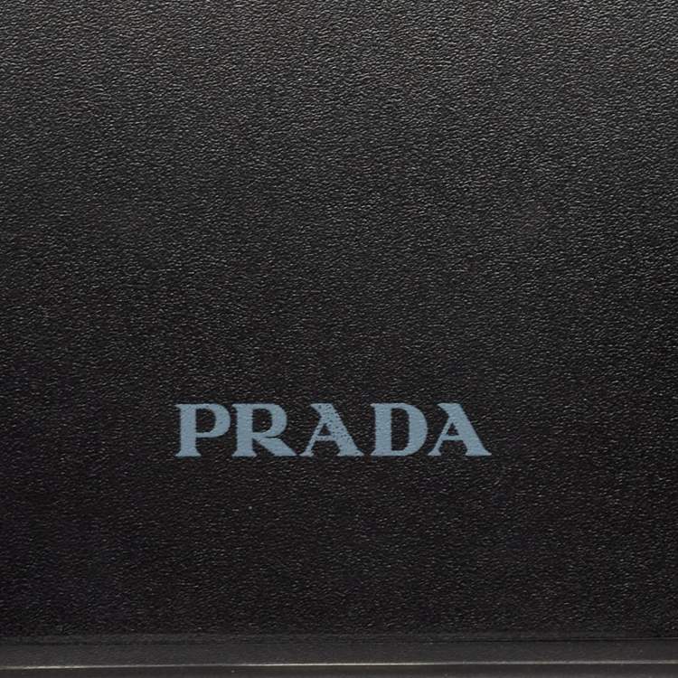 Pre Owned Prada Grey Saffiano Triangle Leather Iphone 15 Pro Max Case