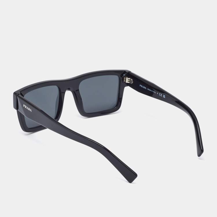 Pre Owned Prada Black SPR 19W Square Sunglasses