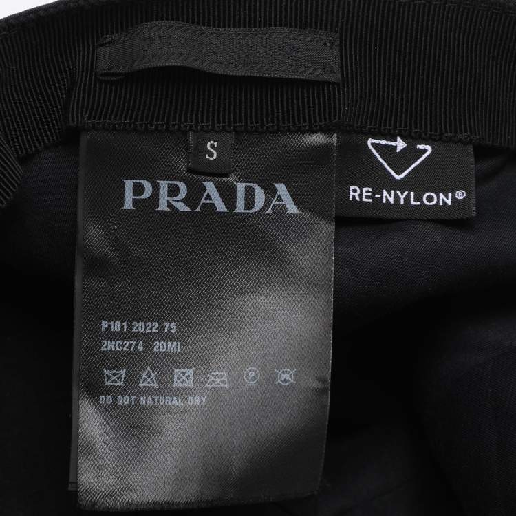 Pre Owned Prada Black Nylon Re-Nylon Baseball Cap S