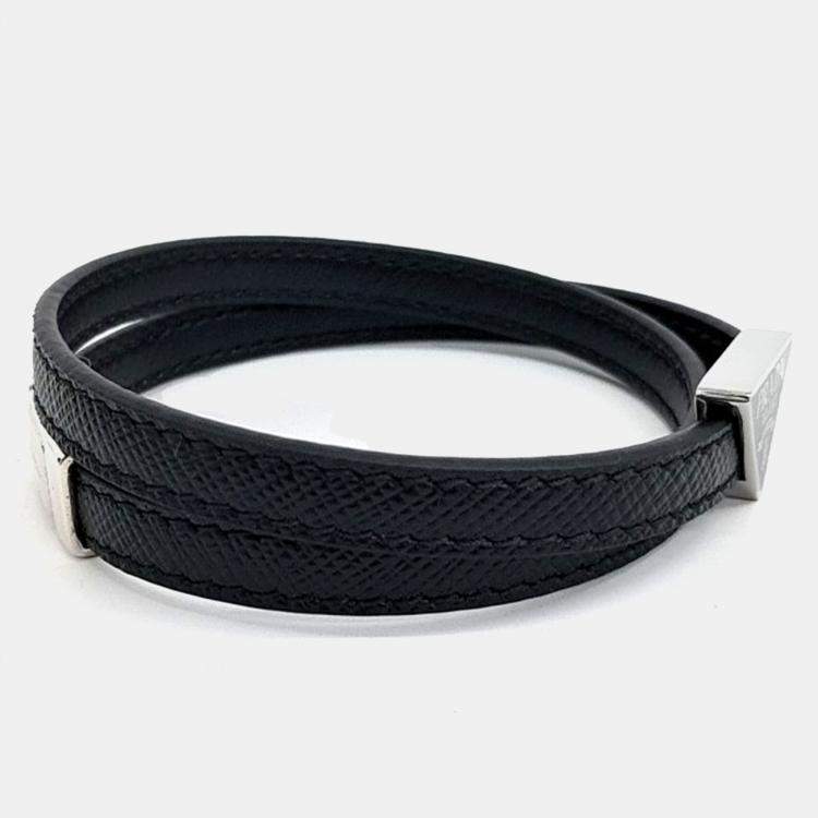Pre Owned Prada Black Saffiano Bracelet