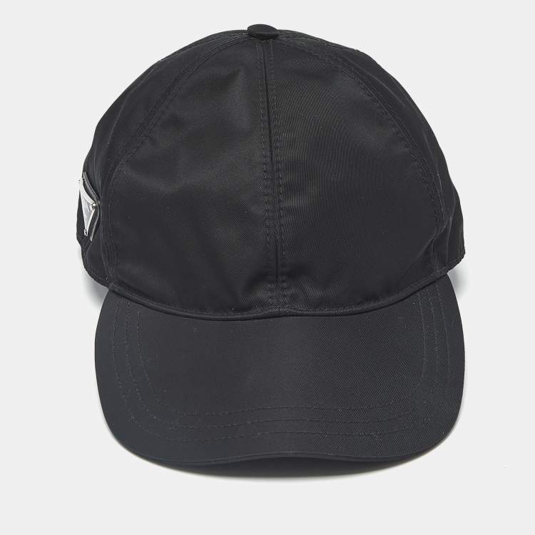 Pre Owned Prada Black Re-Nylon Baseball Cap S