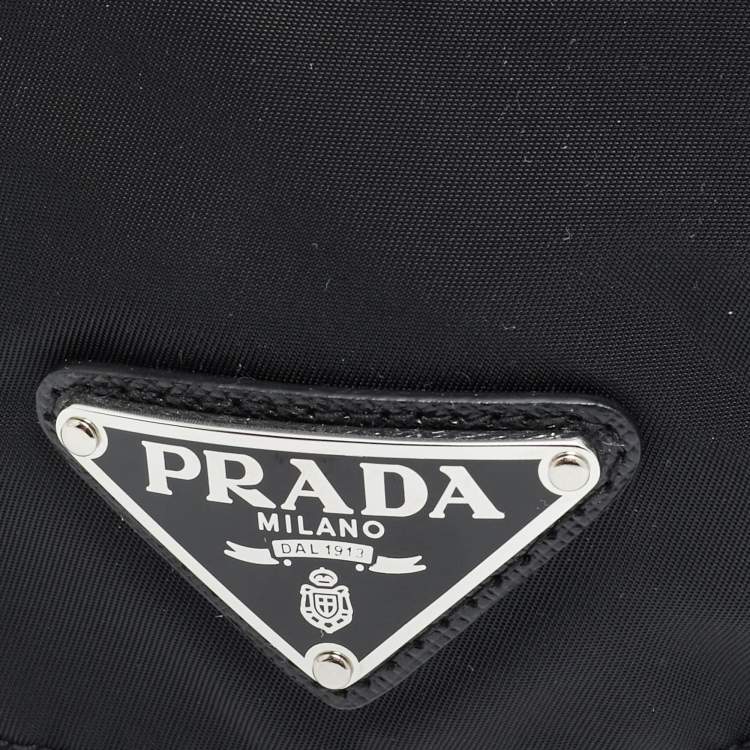 Pre Owned Prade Black Triangle Logo Re-Nylon Baseball Cap M