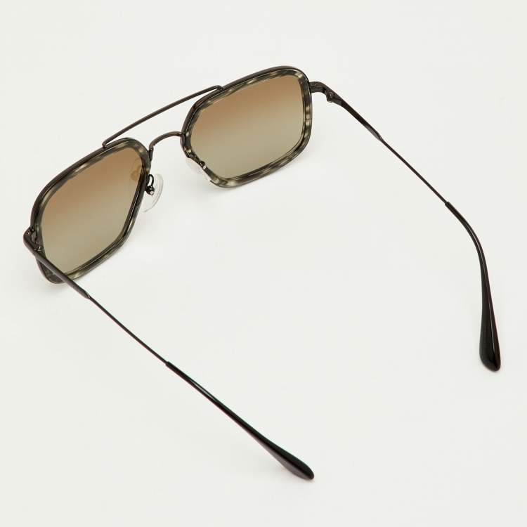 Pre Owned Prada Black/Grey Gradient SPR 57X Aviator Sunglasses