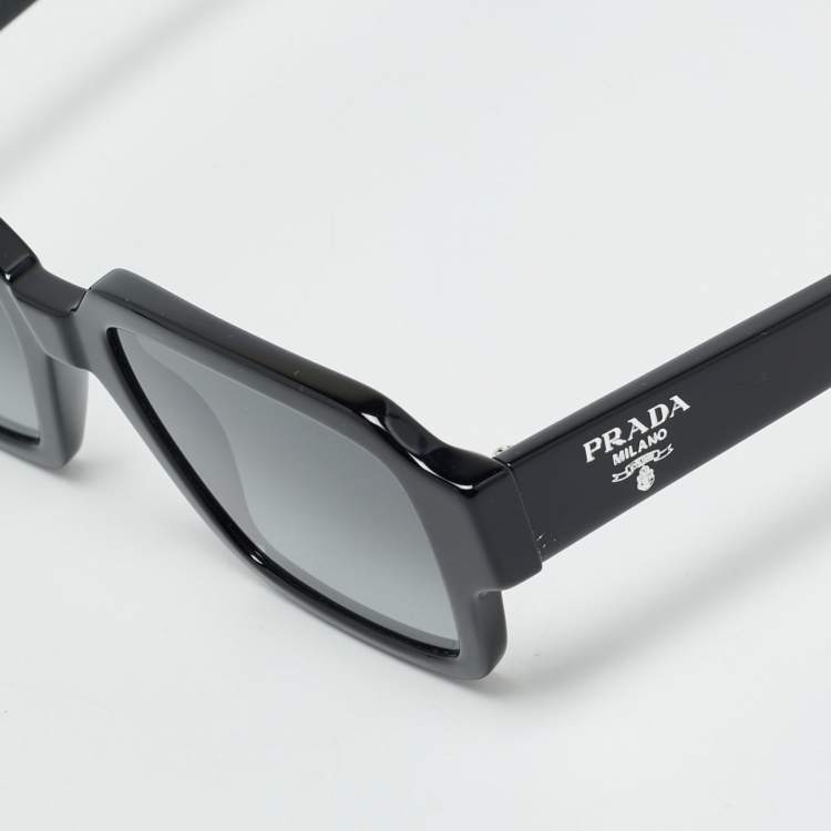 Pre Owned Prada Black SPR 02Z Frame Square Sunglasses
