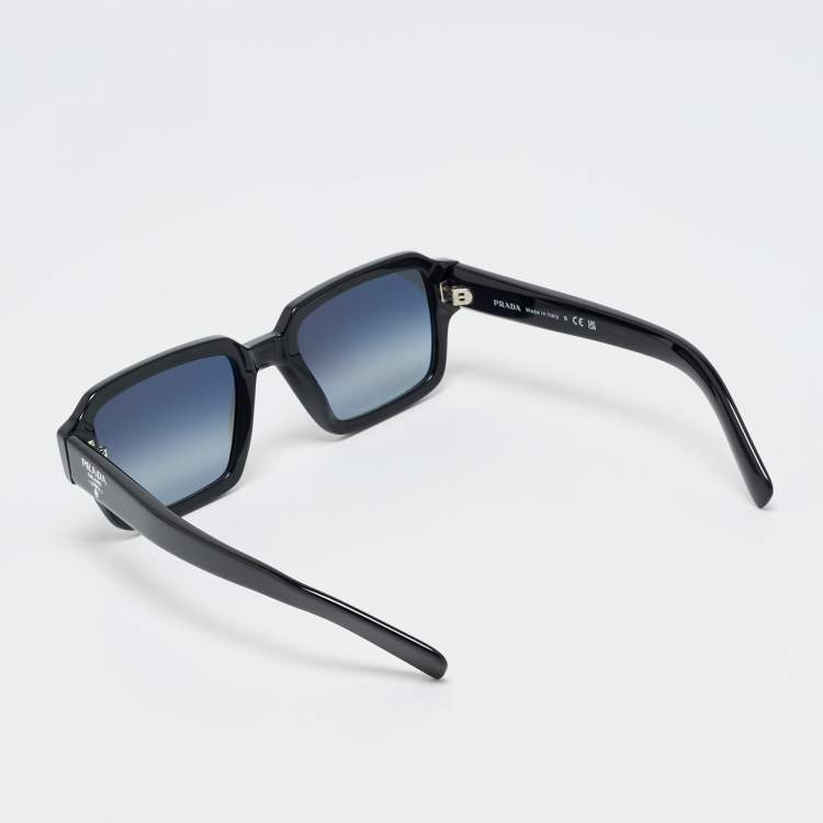 Pre Owned Prada Black SPR 02Z Frame Square Sunglasses