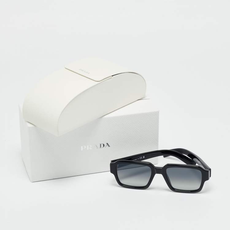 Pre Owned Prada Black SPR 02Z Frame Square Sunglasses