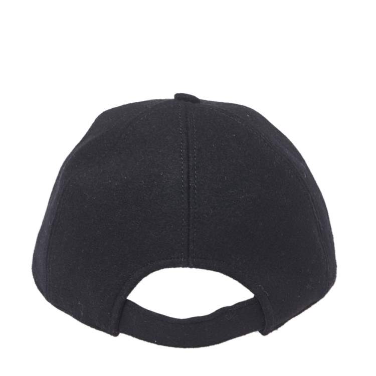 Pre Owned Prada Black Wool Logo Baseball Cap M