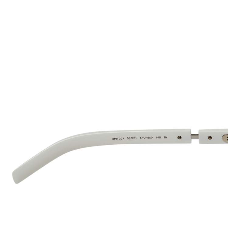 Pre Owned Prada White/Black SPR09X Square Sunglasses