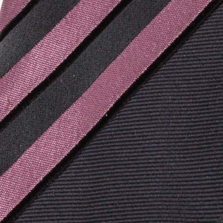 Prada Grey & Pink Diagonal Striped Silk Tie Prada | TLC