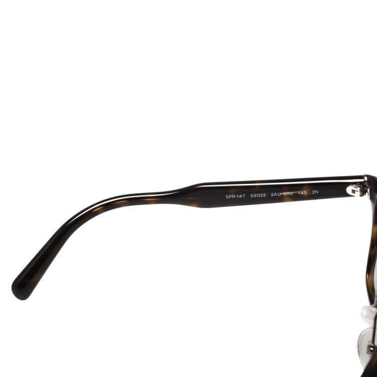 Pre Owned Prada Brown Tortoise SPR 14T Square Sunglasses