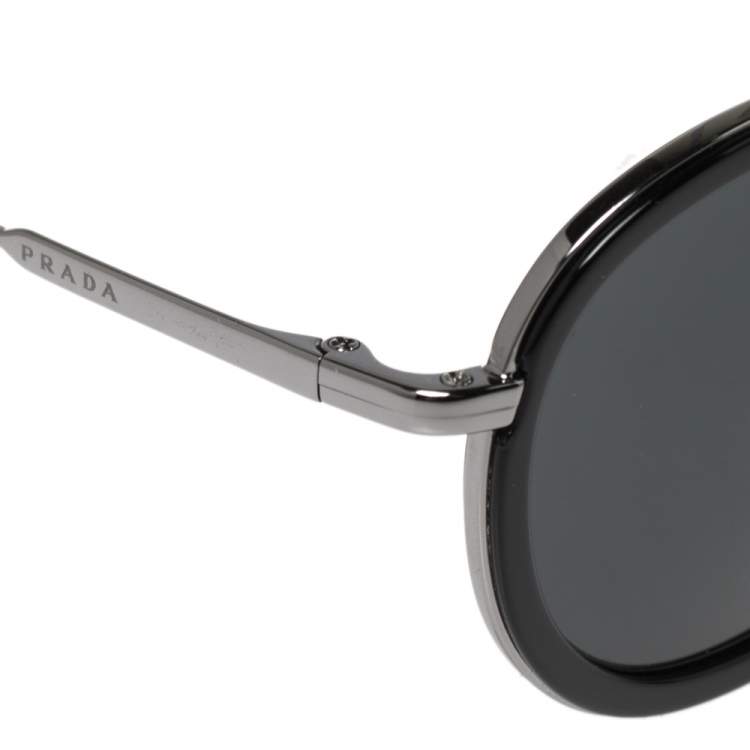 Pre Owned Prada Black Acetate SPR56X Game Sunglasses