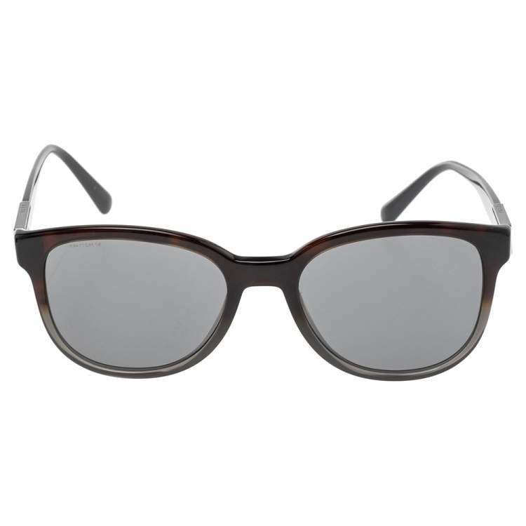 Pre Owned Prada Brown/Grey SPR 08U Square Sunglasses