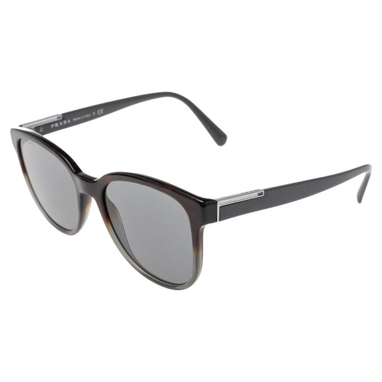 Pre Owned Prada Brown/Grey SPR 08U Square Sunglasses