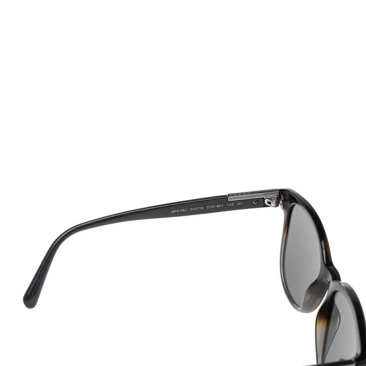 Pre Owned Prada Brown/Grey SPR 08U Square Sunglasses