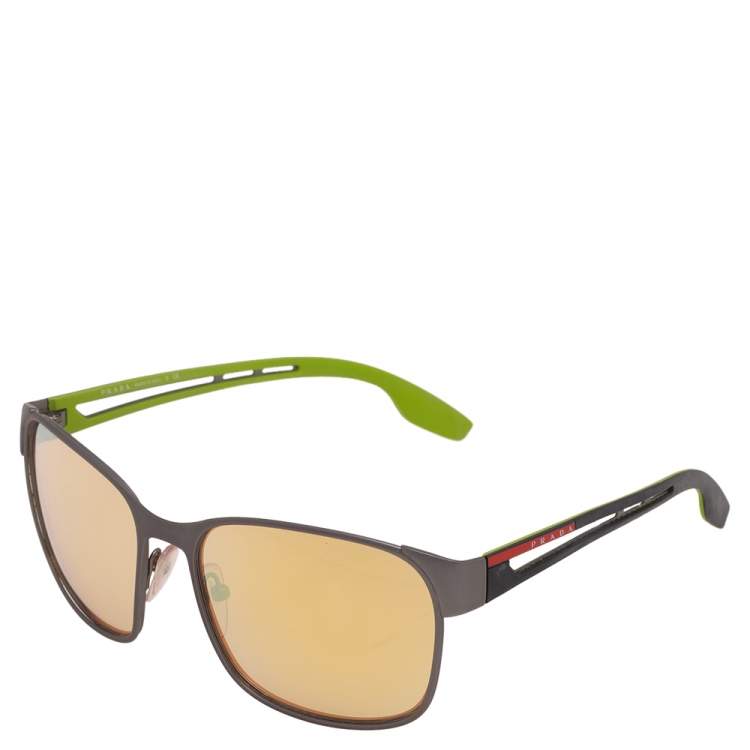 Pre Owned Prada Black/Green SPS52T Wayfarer Mirror Sunglasses