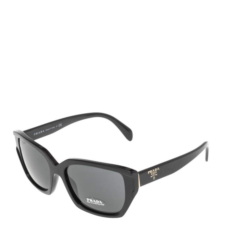 Pre Owned Prada Black SPR 15X Rectangle Sunglasses