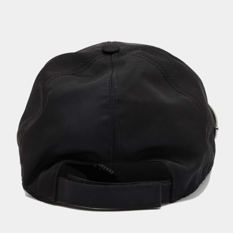 Pre Owned Prada Black Nylon Baseball Cap L