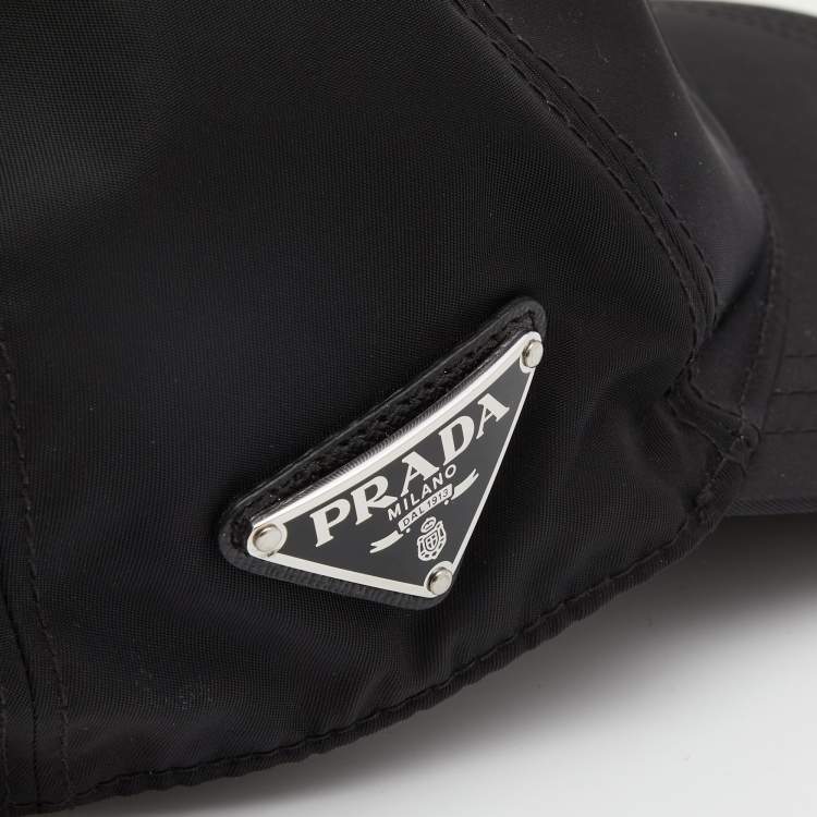 Pre Owned Prada Black Nylon Baseball Cap L