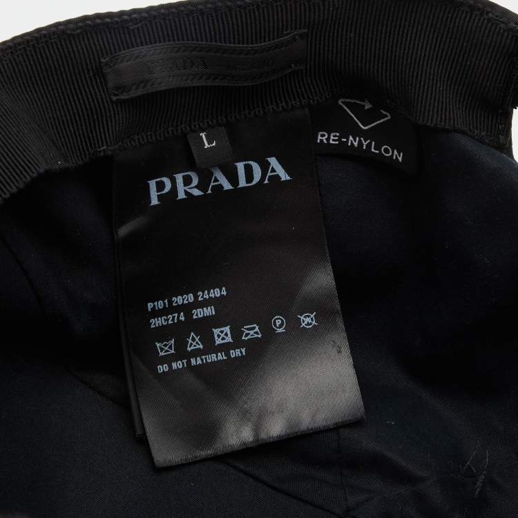 Pre Owned Prada Black Nylon Baseball Cap L