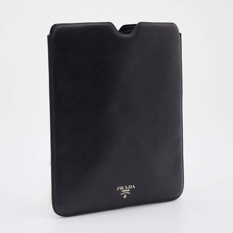 Pre Owned Prada Black Saffiano Leather iPad Cover