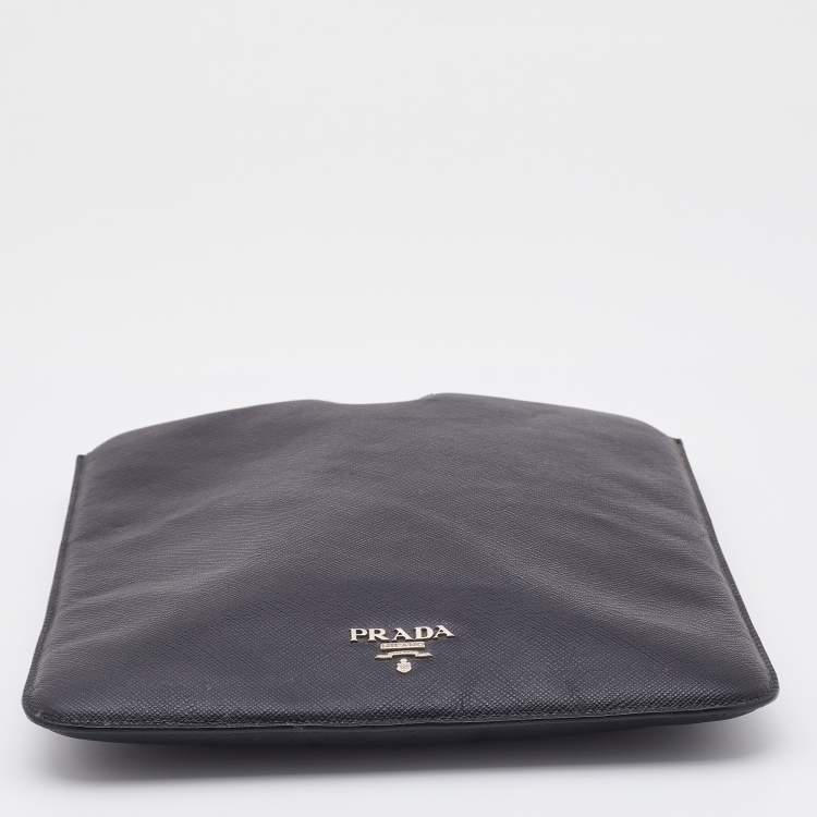 Pre Owned Prada Black Saffiano Leather iPad Cover
