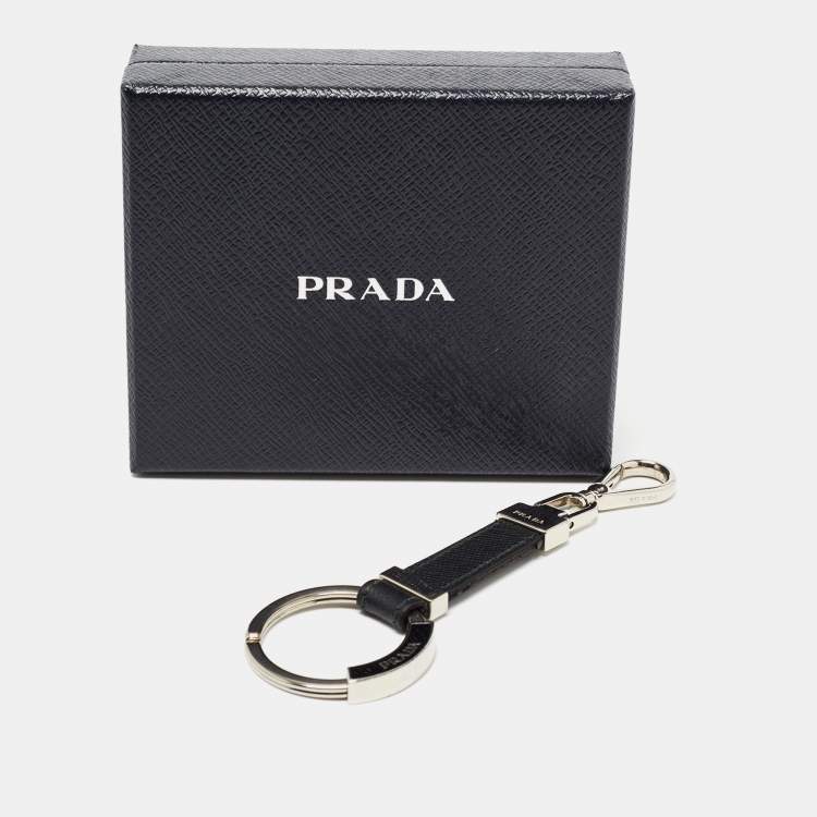 Pre Owned Prada Black Leather Key Chain