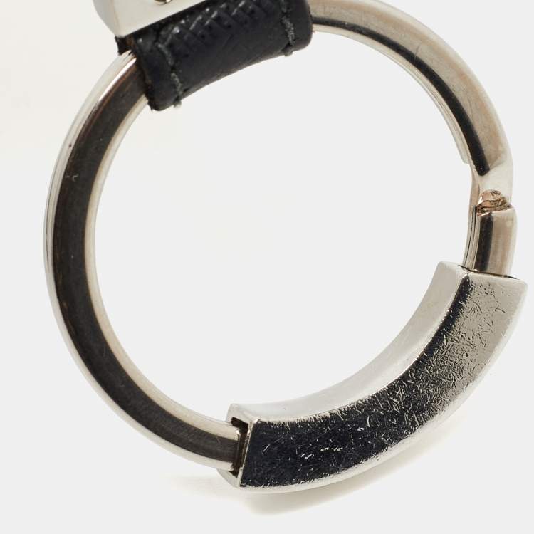 Pre Owned Prada Black Leather Key Chain