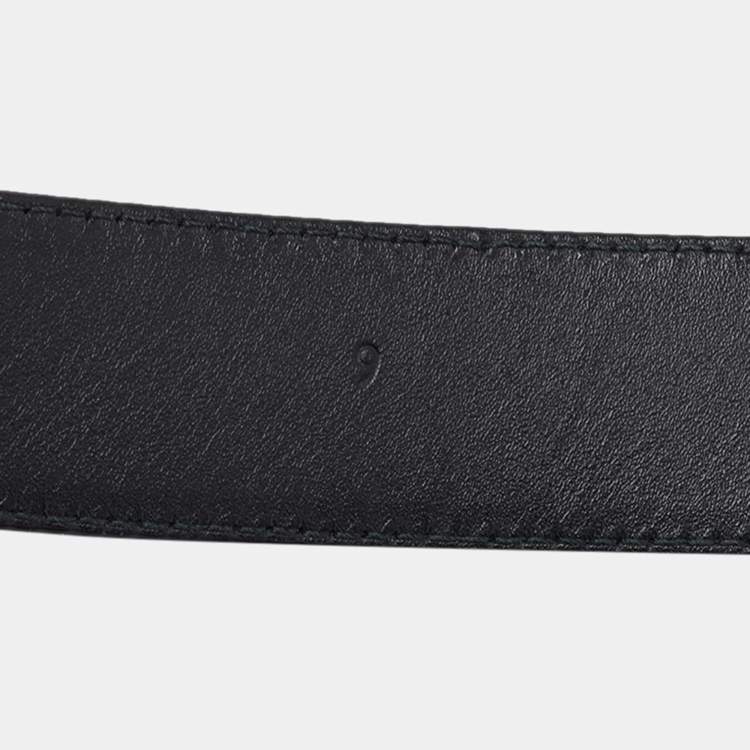 Pre Owned Prada Black Saffiano Leather Buckle Belt 105CM