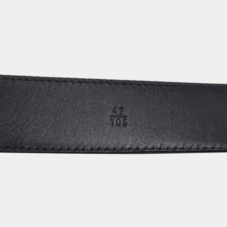 Pre Owned Prada Black Saffiano Leather Buckle Belt 105CM