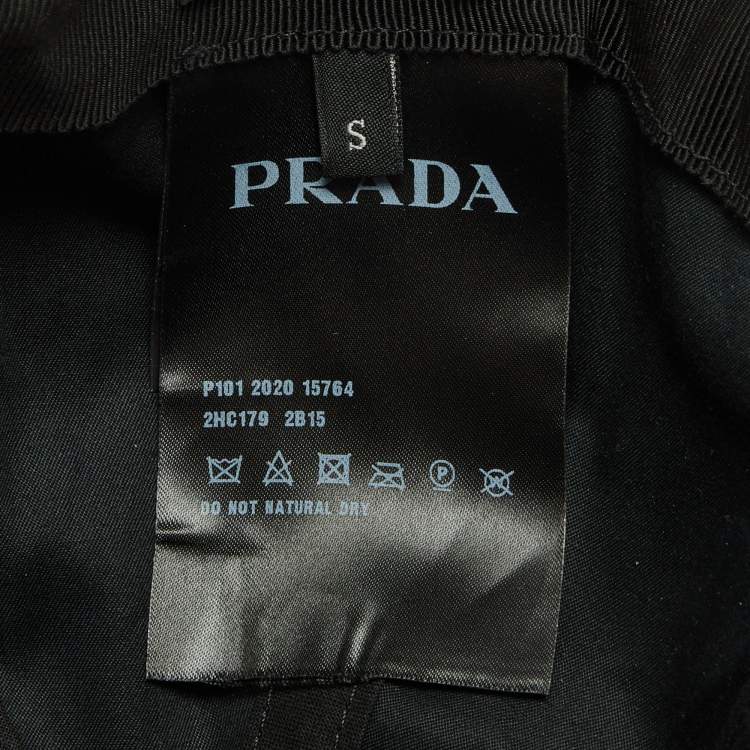 Pre Owned Prada Black Logo Embroidered Polyamide Baseball Cap S