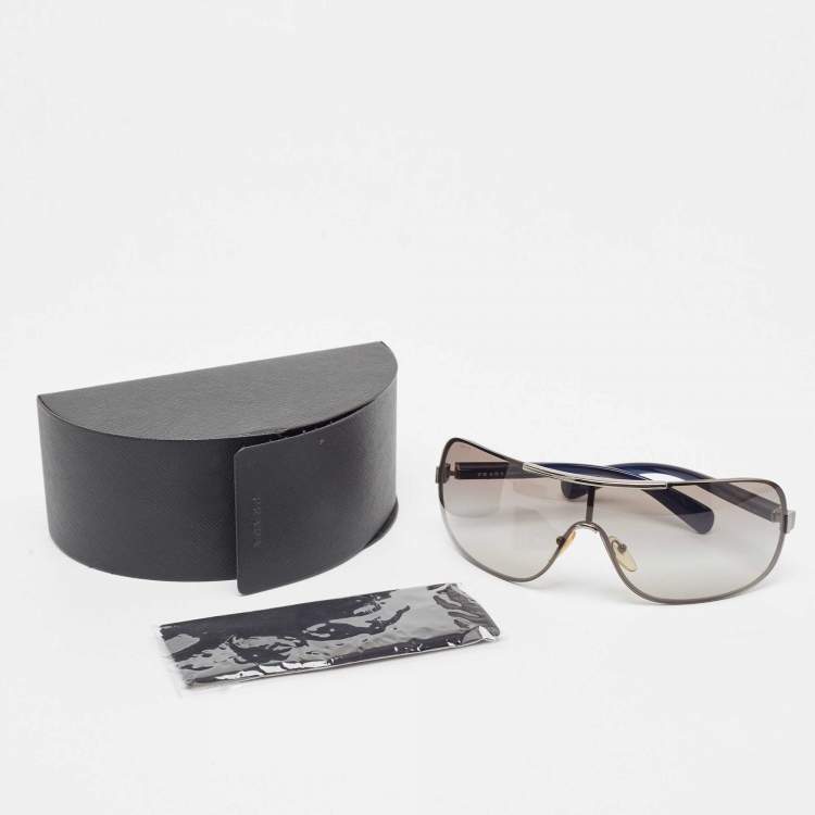 Pre Owned Prada Black Gradient SPR54O Shield Sunglasses