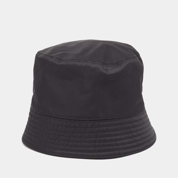 Pre Owned Prada Black Re-Nylon Bucket Hat M