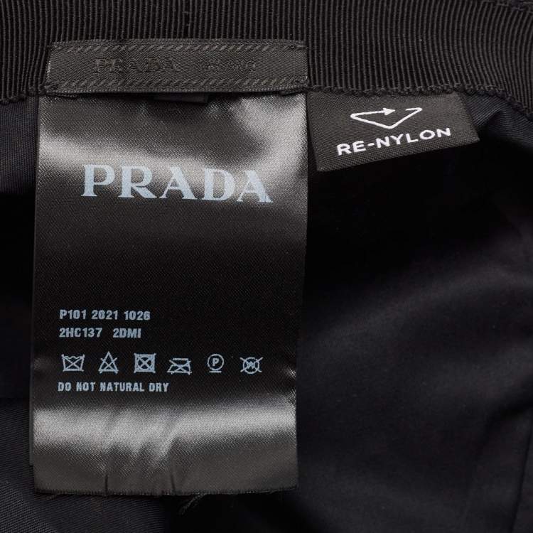 Pre Owned Prada Black Re-Nylon Bucket Hat M