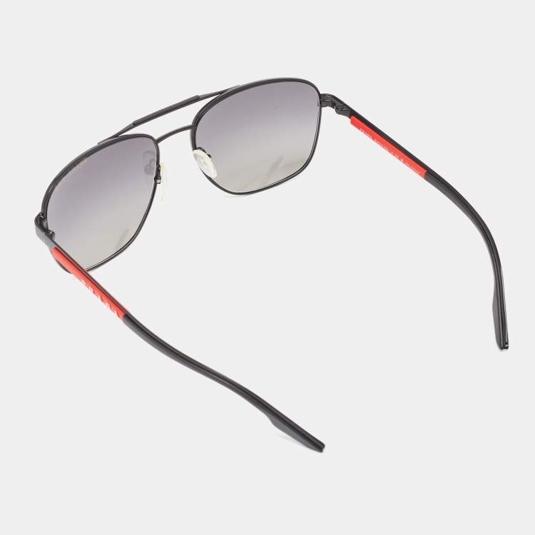 Pre Owned Prada Sport Black/Red Gradient SPS53X Linea Rossa Sqaure Sunglasses