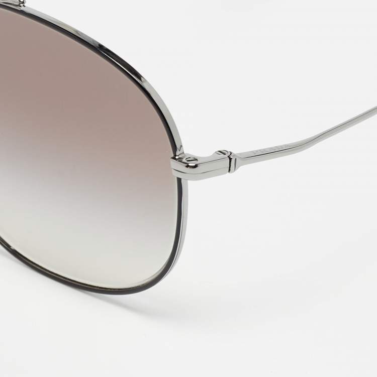 Pre Owned Prada Black/Grey Gradient SPR 51Y Aviator Sunglasses