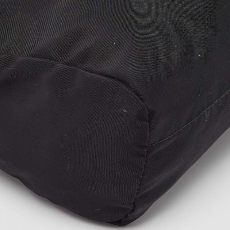 Pre Owned Prada Black Nylon Logo Zip Pouch